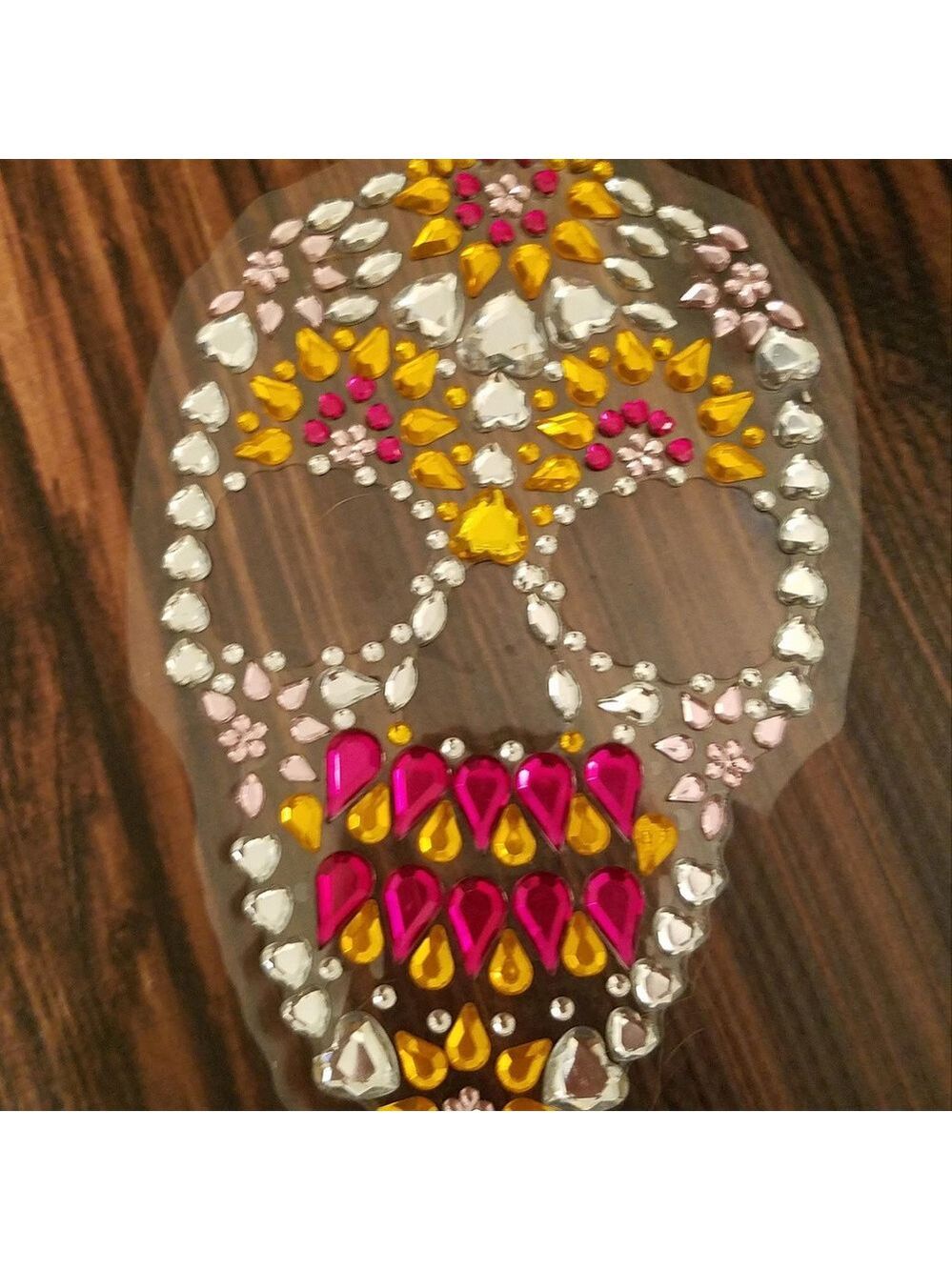 BLING Rhinestone sugar skull sticker Halloween